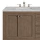 James Martin Vanities Chicago 72" Double Bathroom Vanity in Whitewashed Walnut with 3 cm Victorian Silver Quartz Top and Rectangular Sinks, , large