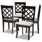 Baxton Studio Verner Side Chair with Grey Cushion in Espresso Brown (Set of 4), , large