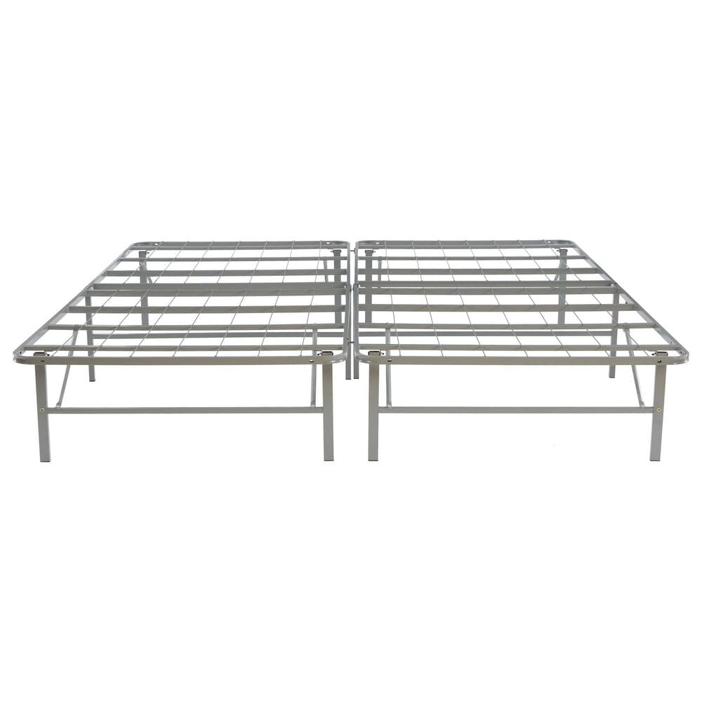 Linon Home Decor Franson King Folding Platform Bed Frame in Dark Pewter, , large