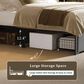 HOMLUX Queen Upholstered Platform Storage Bed Frame in Gray, , large