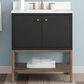 37B Isadore 30" Single Bathroom Vanity Cabinet in Tricorn Black and White Composite Stone Top and Backsplash, , large