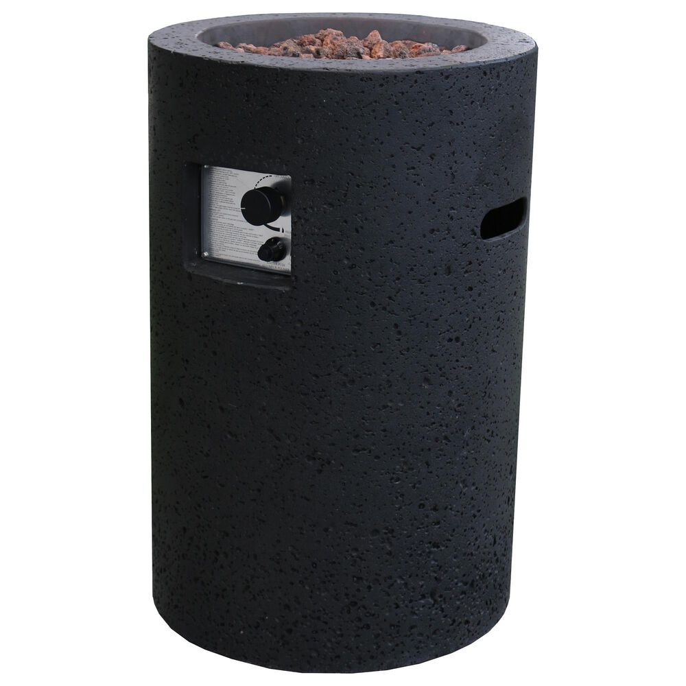 Elementi Fire Lava Tube Round Liquid Propane Fire Column in Black, , large