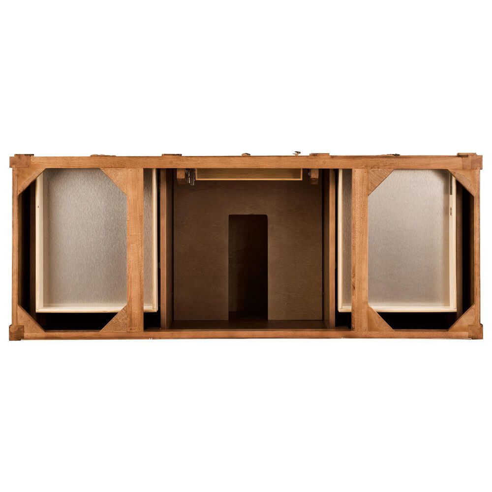 James Martin Vanities Brittany 60" Single Bathroom Vanity in Saddle Brown with 3 cm Victorian Silver Quartz Top and Rectangular Sink, , large