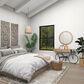 Maple and Jade 36" Bohemian Wall Mirror with Beaded Frame in Distressed Light Brown and White, , large