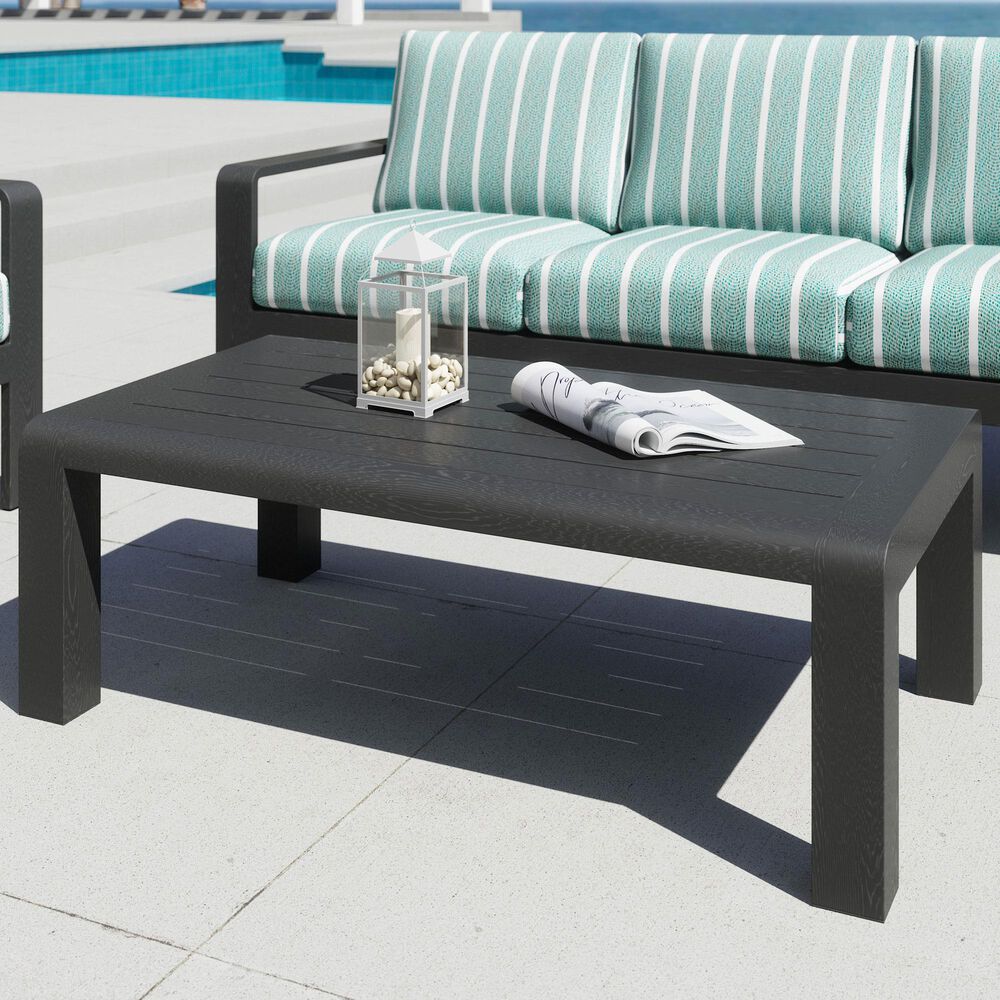 Zuo Modern Rolig Patio Coffee Table in Black, , large