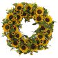The Gerson Company 22" Sunflower Wreath in Yellow, , large