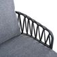 Hearth and Haven 4-Piece Patio Conversation Set with Gray Cushion in Black, , large