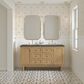 James Martin Vanities Laurent 60" Double Bathroom Vanity in Light Natural Oak with 3 cm Parisien Bleu Quartz Top and Rectangular Sinks, , large