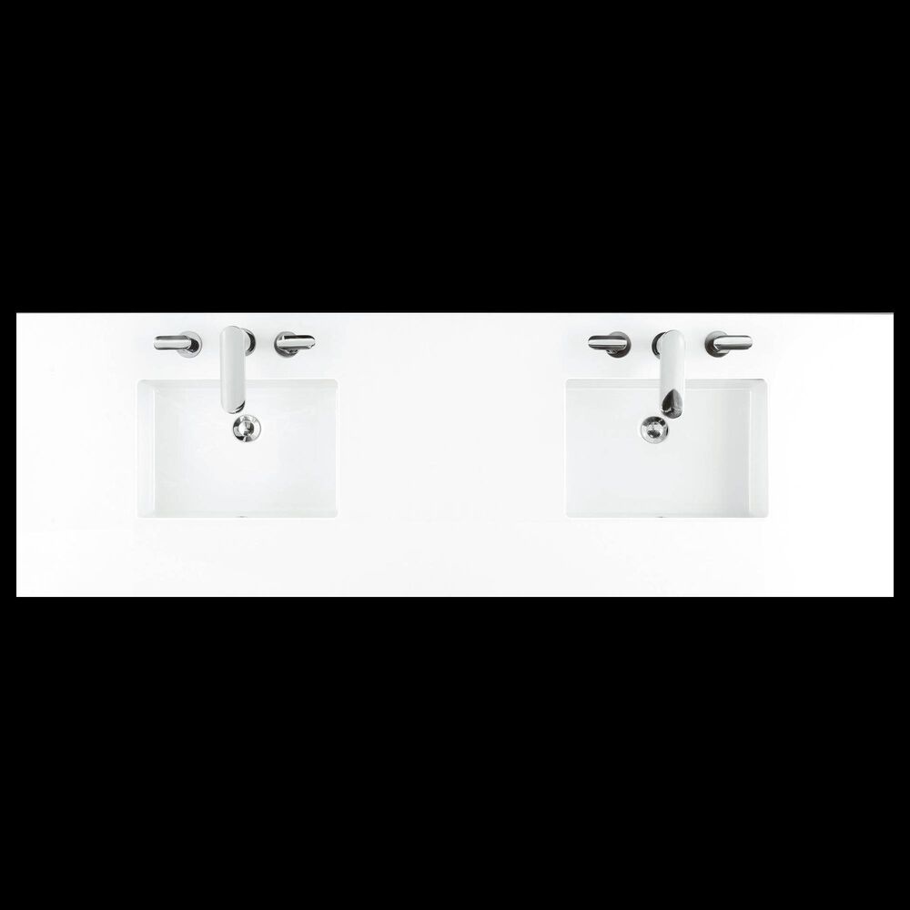 James Martin Vanities Savannah 72&quot; Double Bathroom Vanity in Driftwood with 3 cm White Zeus Quartz Top and Rectangular Sinks, , large