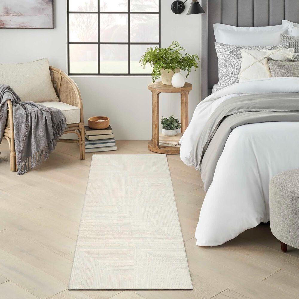 Nourison Sustainable Trends 2&#39;2&quot; x 7&#39;6&quot; Ivory Runner, , large