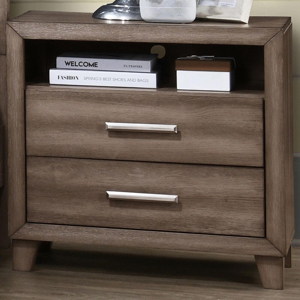 New Heritage Design Harrisburg 2-Drawer Nightstand in Walnut Brown, , large