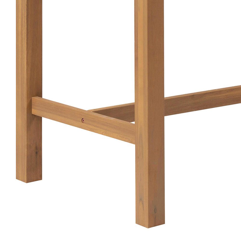 HOMLUX 5-Piece Patio Bar Set with 52" Rectangular Light Teak Table in Beige, , large