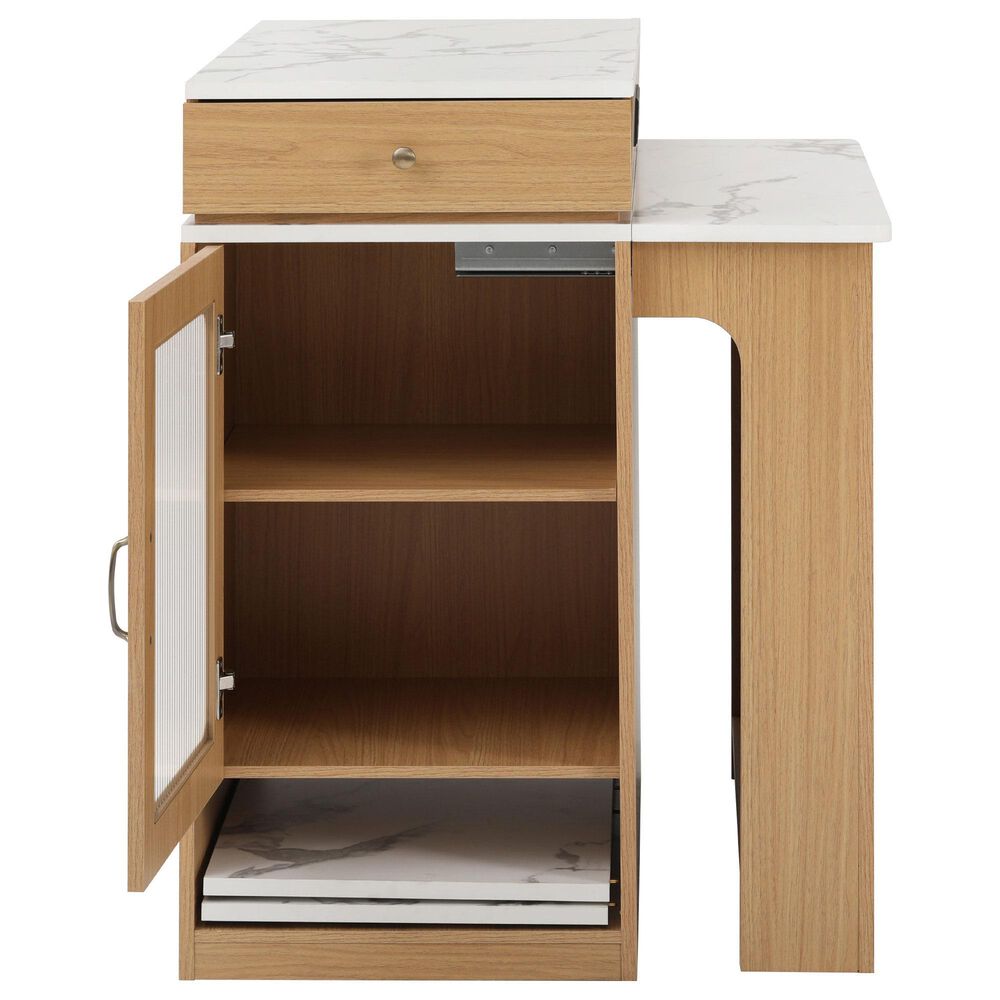 HOMLUX 60" Kitchen Island in Natural, , large