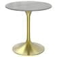 Leisuremod LeisureMod Verve Collection 27 Round Dining Table, Brushed Gold Base with Sintered Stone White Top, , large