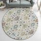 Dalyn Rug Company Silk Road Ivory, Aloe, Blue, Gold, Copper and Taupe 8" Round Area Rug, , large