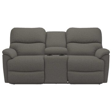 La-Z-Boy Trouper Manual Reclining Loveseat with Console in Charcoal, , large