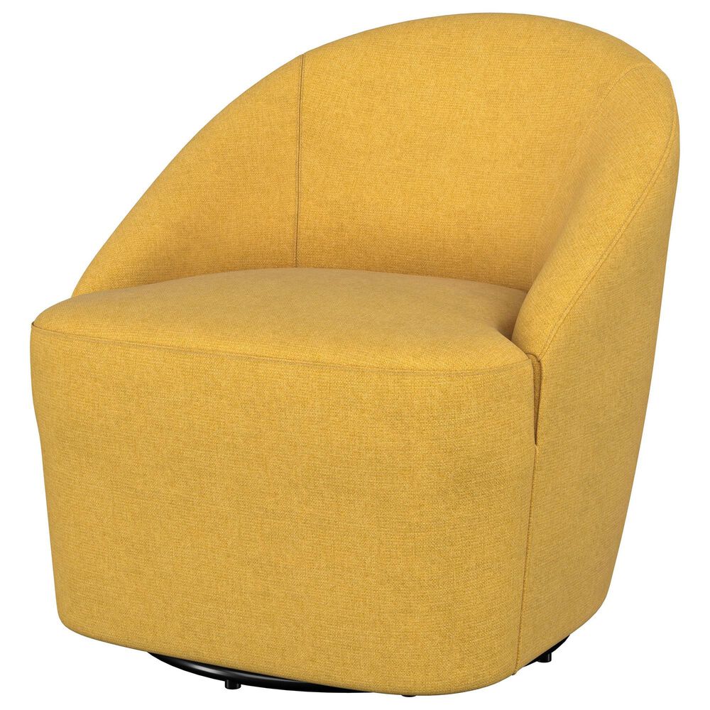 Coaster Leon Swivel Chair in Mustard Yellow, , large