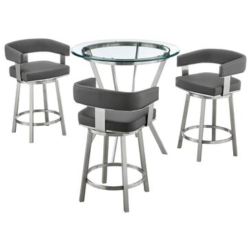 Blue River Naomi and Lorin 4-Piece Counter Height Dining Set in Stainless Steel, , large