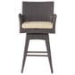 Hearth and Haven Modern Outdoor Swivel Bar Stool in Brown, , large