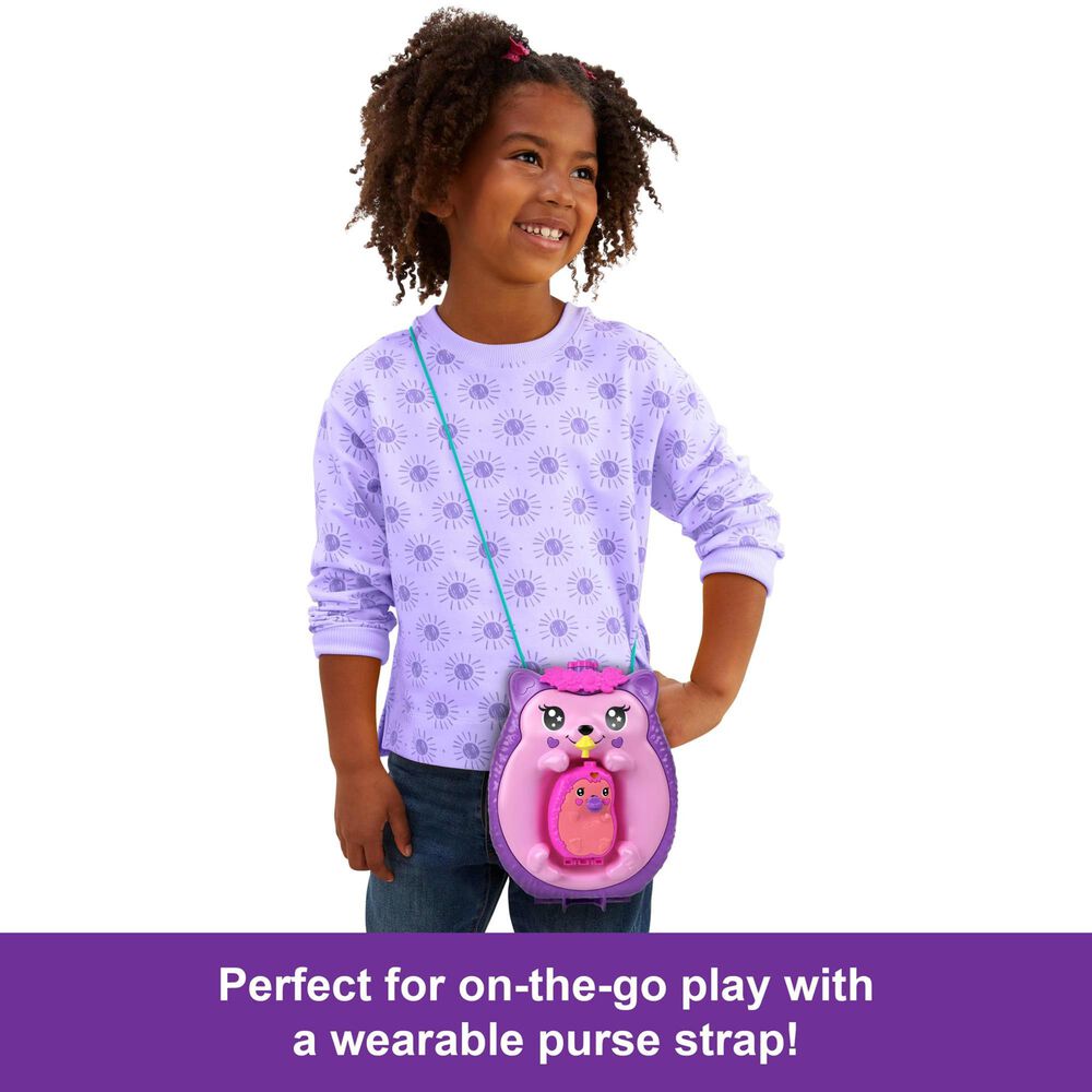 Polly Pocket Hedgehog Mom and Baby Purse Playset in Multicolor, , large