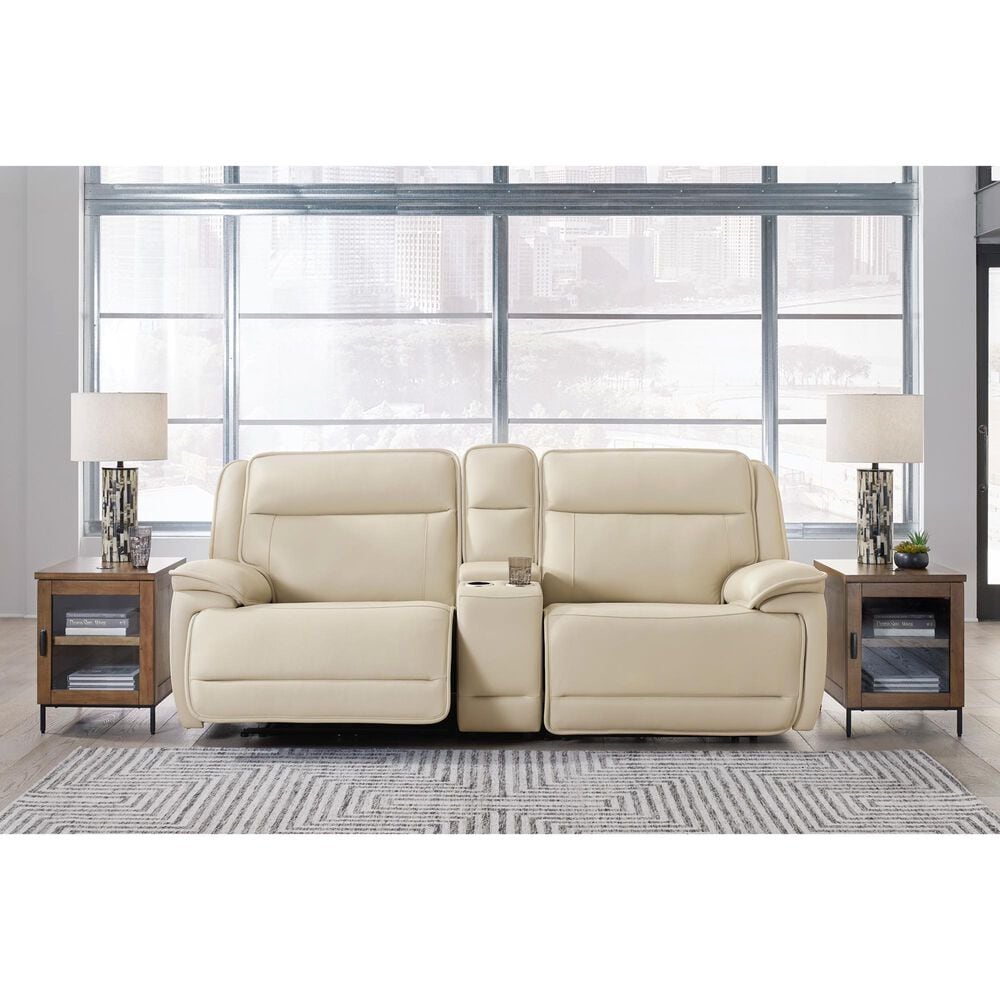 Ashley Double Deal 3-Piece Power Symmetrical Reclining Sectional Loveseat with Console in Almond, , large