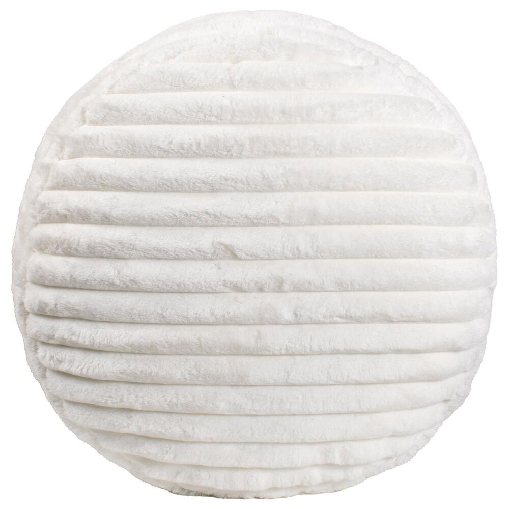 Howard Elliott Shar Pei Short Pouf in White, , large