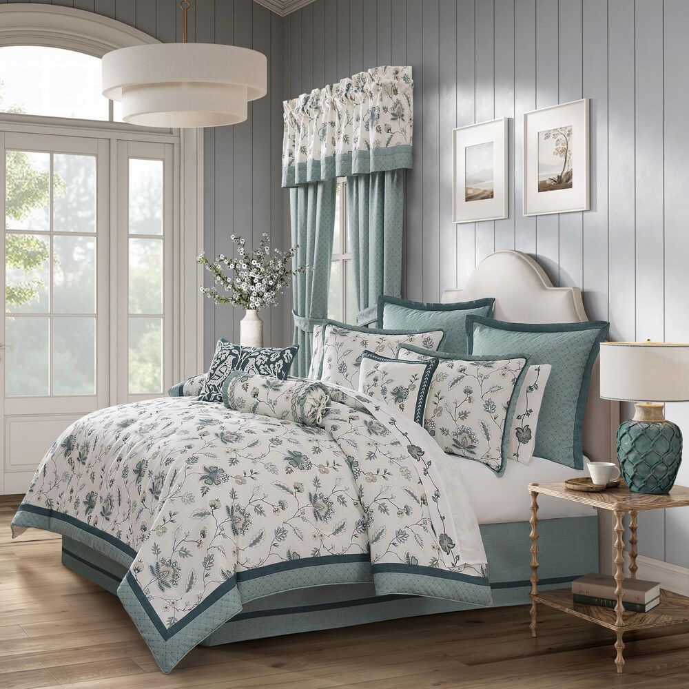 J. Queen New York Blossom View 4-Piece Queen Comforter Set in Teal, , large