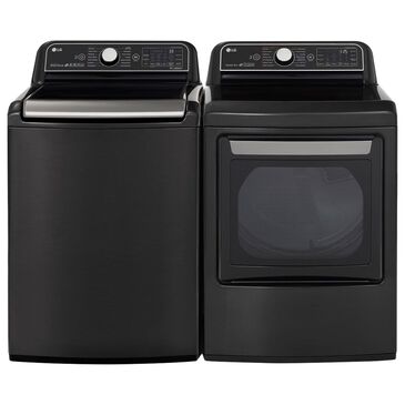 LG 5.5 Cu. Ft. Top Load Washer and 7.3 Cu. Ft. Gas Dryer in Black Steel, , large