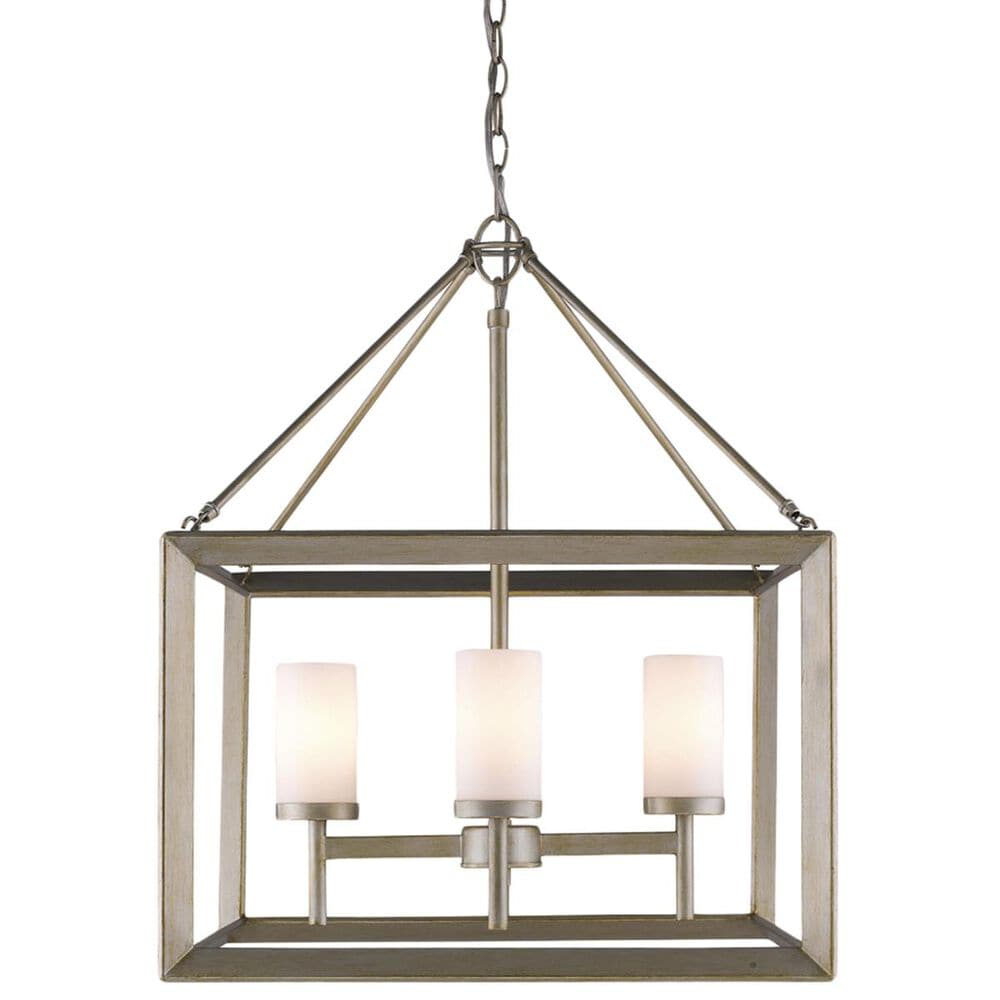 Golden Lighting Smyth 4-Light Chandelier in White Gold with Opal Glass, , large