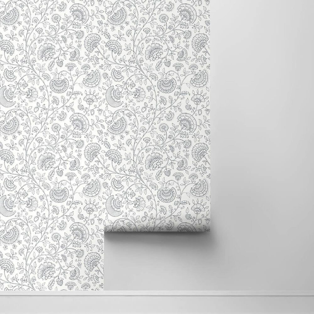 NextWall Paisley Trail 216" x 20.5" Peel and Stick Wallpaper in Slate