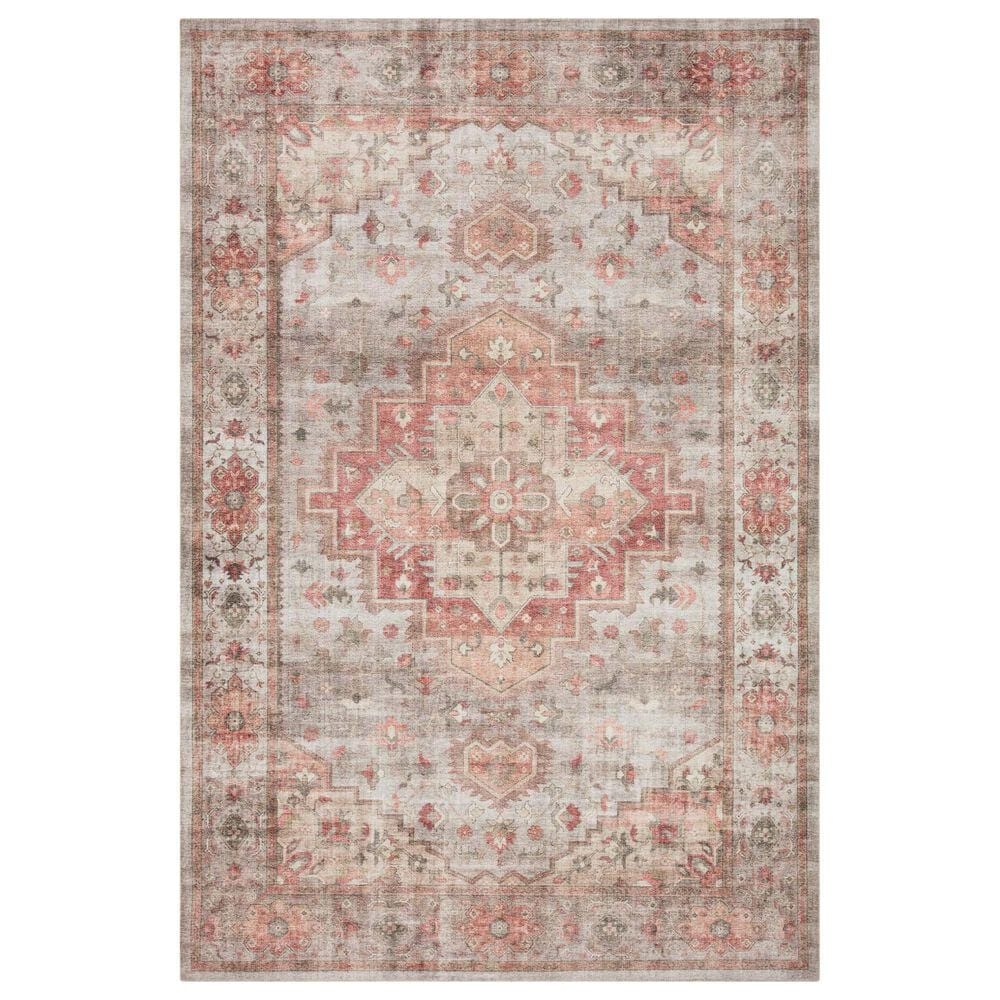 Loloi II Heidi 7"6" Square Dove and Spice Area Rug, , large