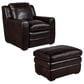 Bordeaux & Co Stationary Leather Chair and Ottoman Set in Berlin Dark Brown, , large