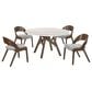 Blue River Venus and Polly 5-Piece Dining Set with Gray Cushion in Walnut and White, , large