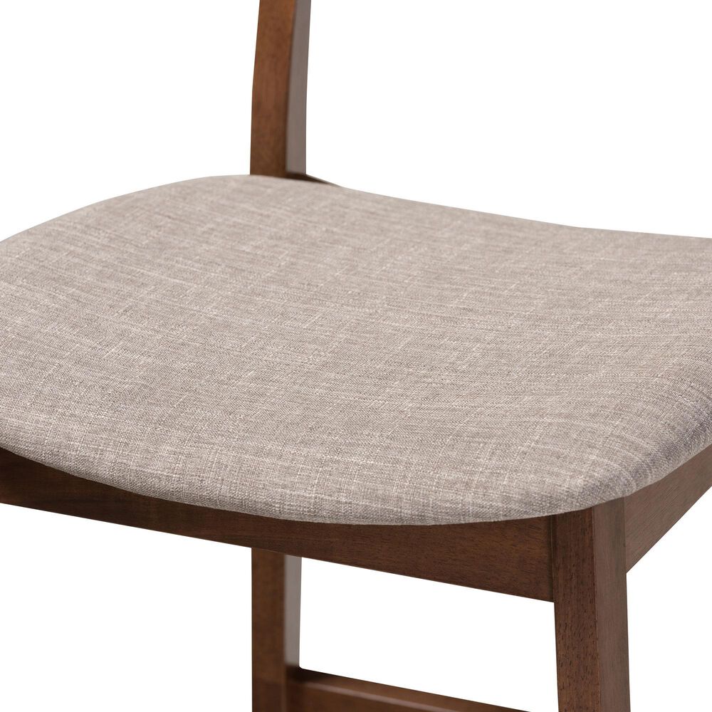 Baxton Studio Larine Counter Stool with Light Grey Cushion in Walnut (Set of 2), , large
