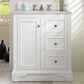 James Martin Vanities De Soto 30" Single Bathroom Vanity in Bright White with 3 cm White Zeus Quartz Top and Rectangular Sink, , large