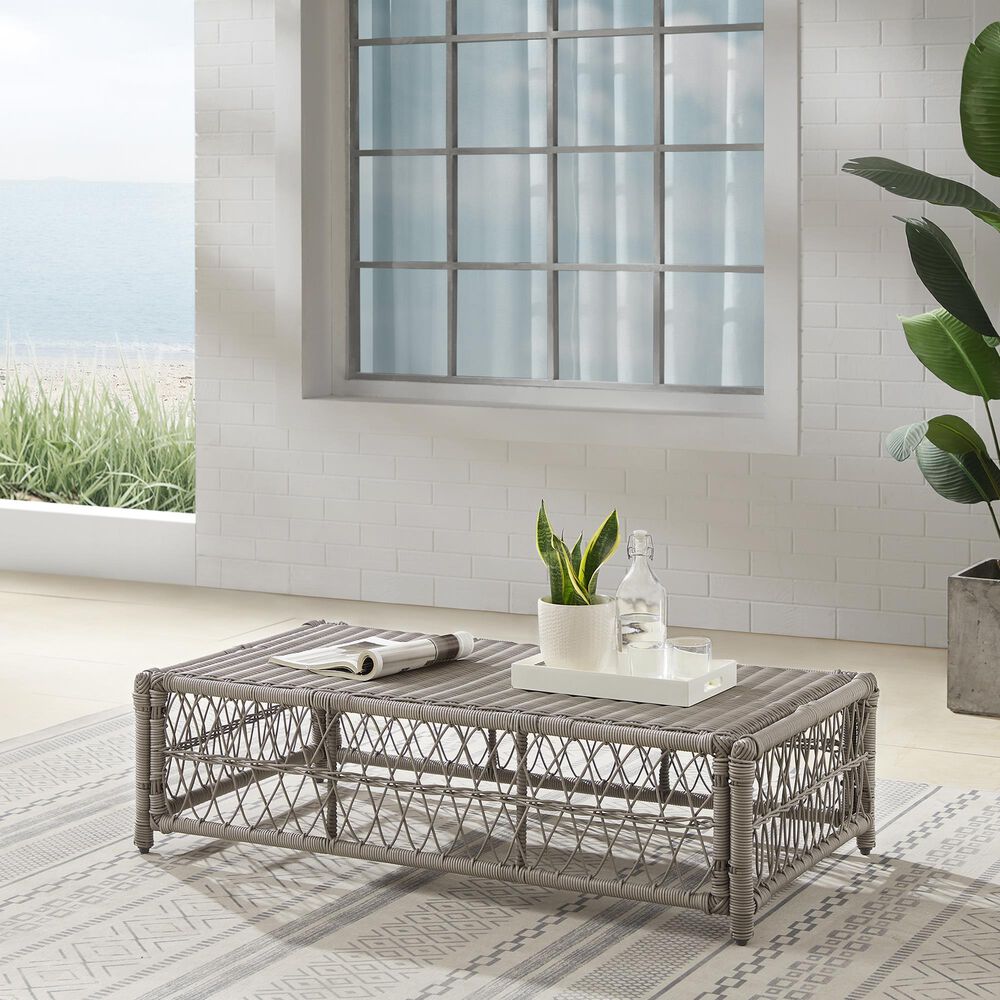 Crosley Furniture Thatcher Patio Coffee Table in Creme - Table Only, , large