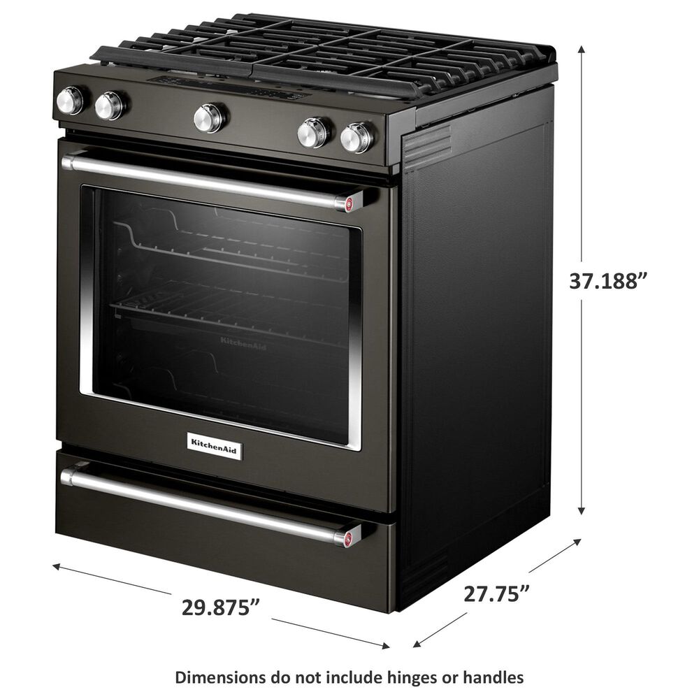 KitchenAid 30&quot; 5.8 Cu. Ft. Gas Range in Black Stainless Steel, , large