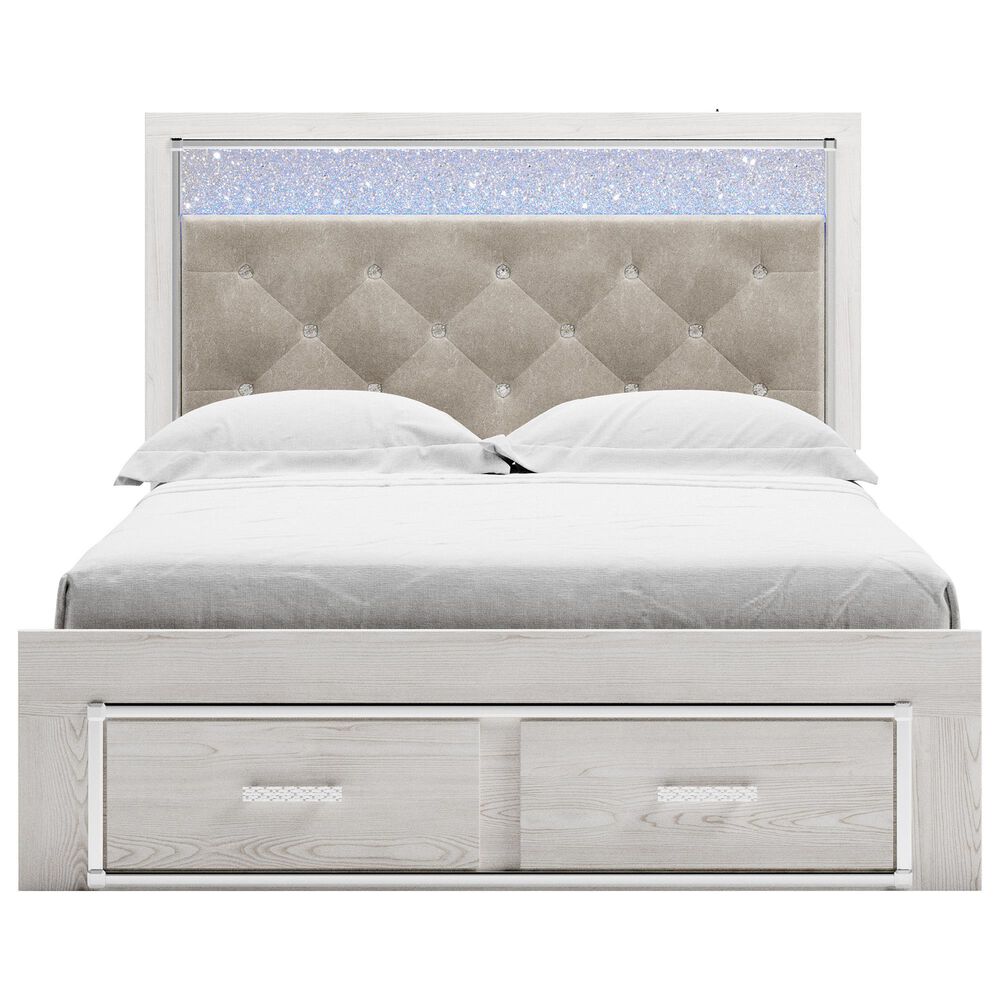 Ashley Altyra Queen Upholstered Storage Bed  in White, , large