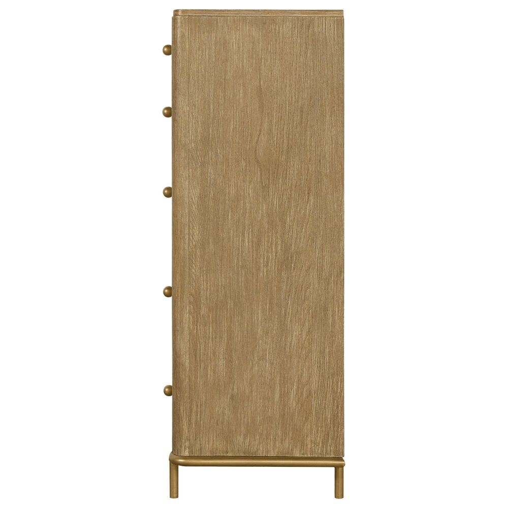 Pacific Landing Arini 5-Drawer Chest in Sand Wash and Aged Brass, , large