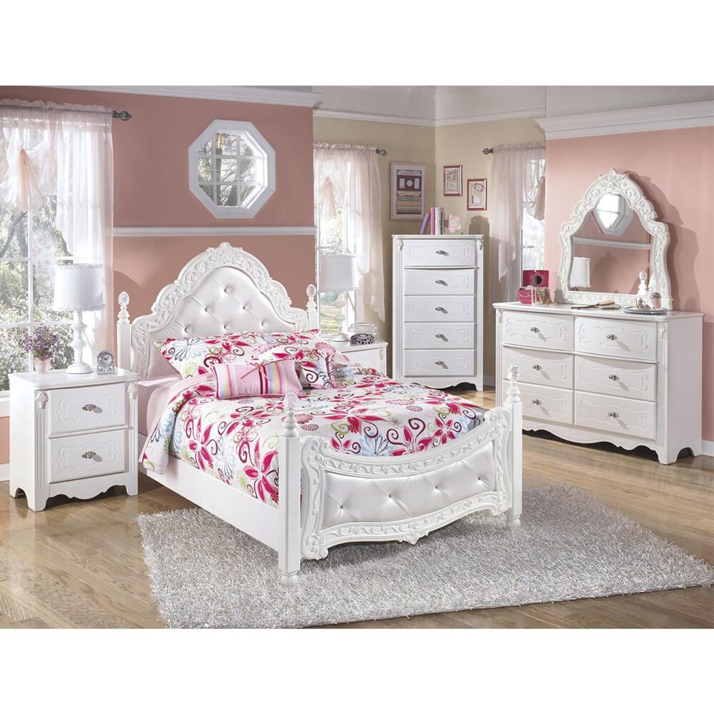 Signature Design by Ashley Exquisite 3 Piece Full Bedroom Set in White, , large