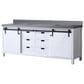 Lexora Home Marsyas 84" Double Bathroom Vanity in White with Grey Quartz Top and Rectangular Sinks, , large