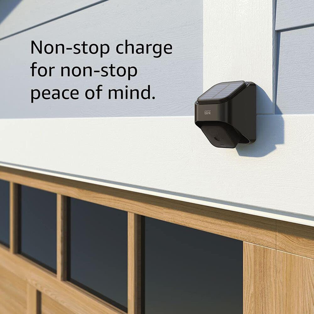 Blink Outdoor Add-On Camera + Solar Panel Charging Mount Smart Security Camera in Black, , large