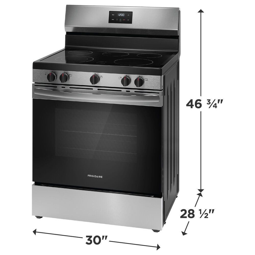 Frigidaire 4-Piece Kitchen Package with 25.6 Cu. Ft. 36" Standard Depth Refrigerator, 30" Electric Range, 1.8 Cu. Ft. Over-The-Range Microwave, 24 in. Built-In Dishwasher in Stainless Steel, , large