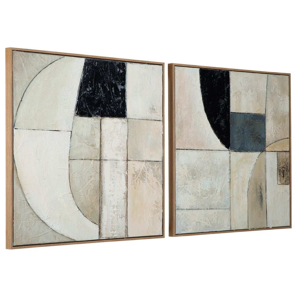 Ashley Bexlen 30" x 30" Wall Art in Tan, Taupe and Black (Set of 2), , large