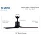Minka-Aire Tempri 56" Indoor/Outdoor Ceiling Fan with LED Light in Coal, , large
