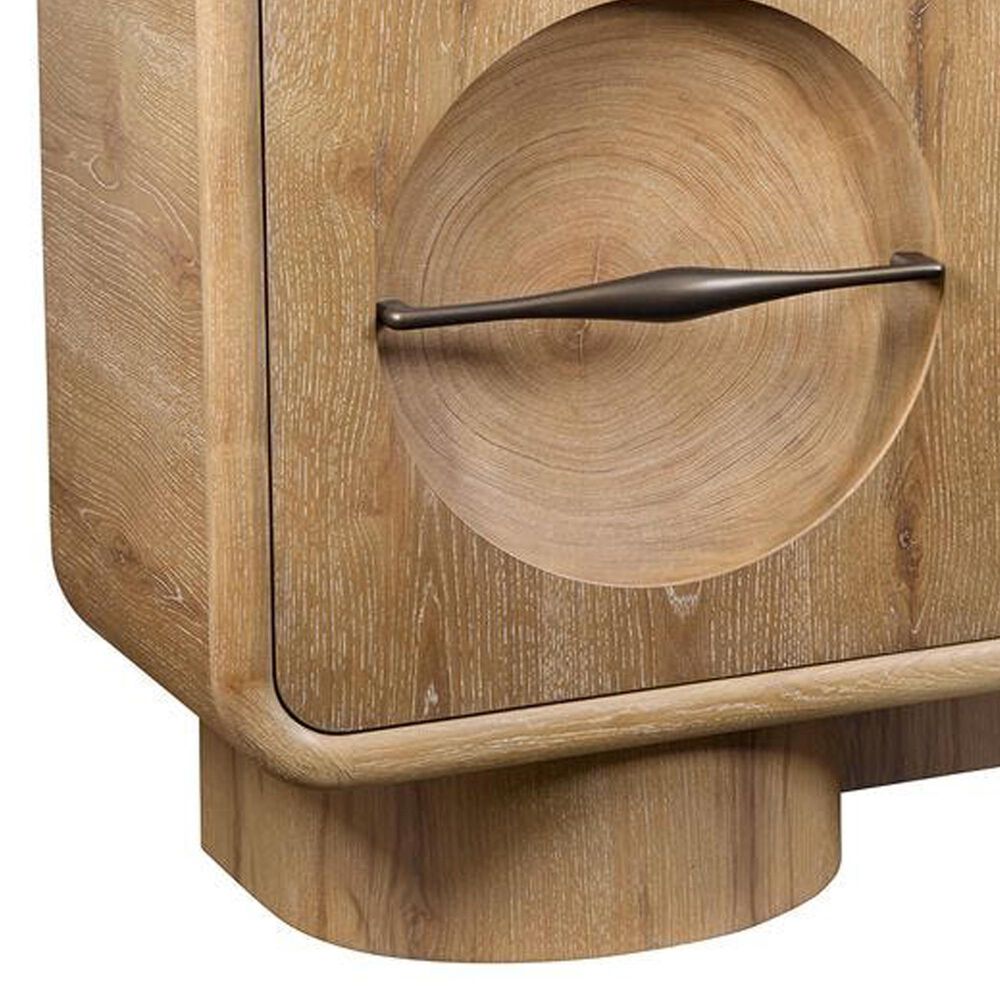 Uttermost Forest Rings 3-Door Cabinet with Light in Warm Wood, , large