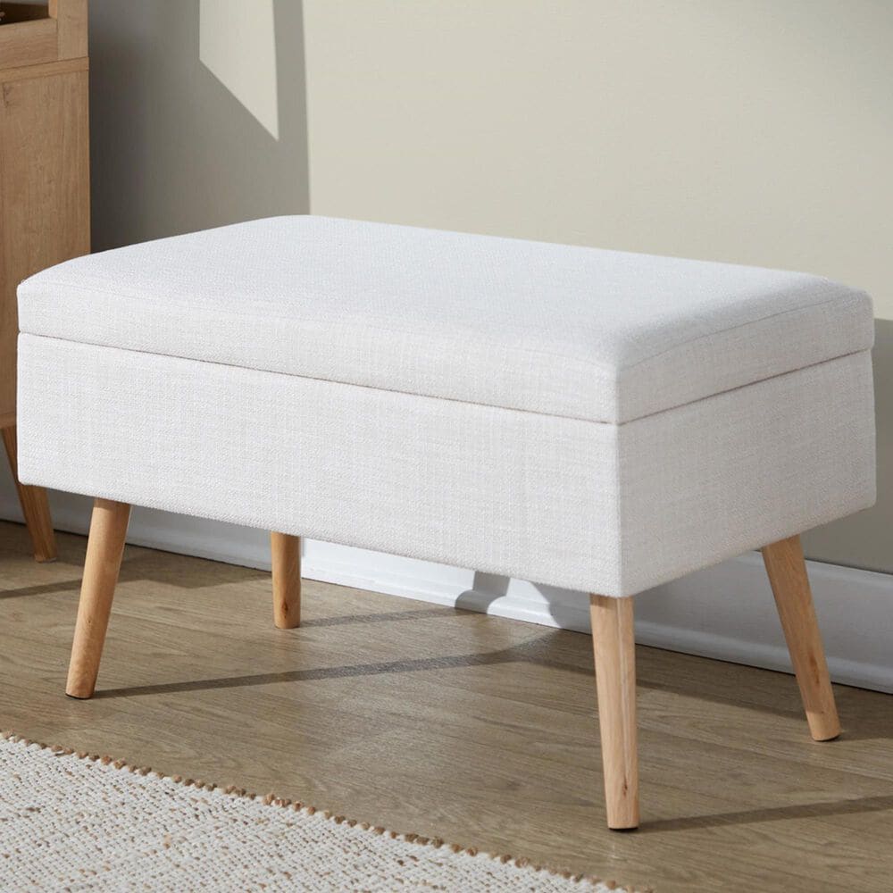 LumiSource Storage Bench in Beige, , large