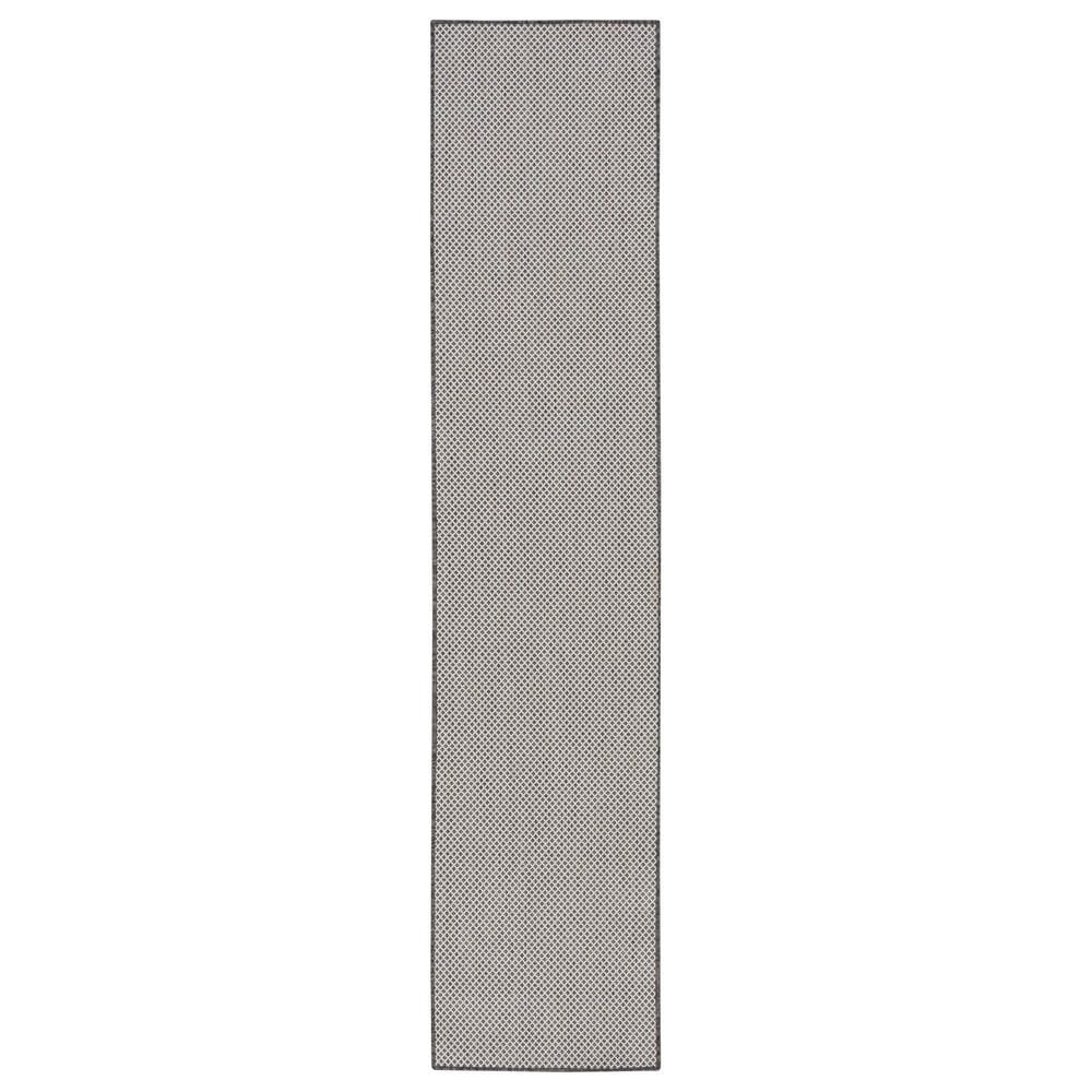 Nourison Courtyard Ivory and Charcoal 2"2" x 10" Indoor/Outdoor Runner, , large