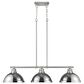 Golden Lighting Duncan 3-Light Pendant with Chrome Shade in Pewter, , large