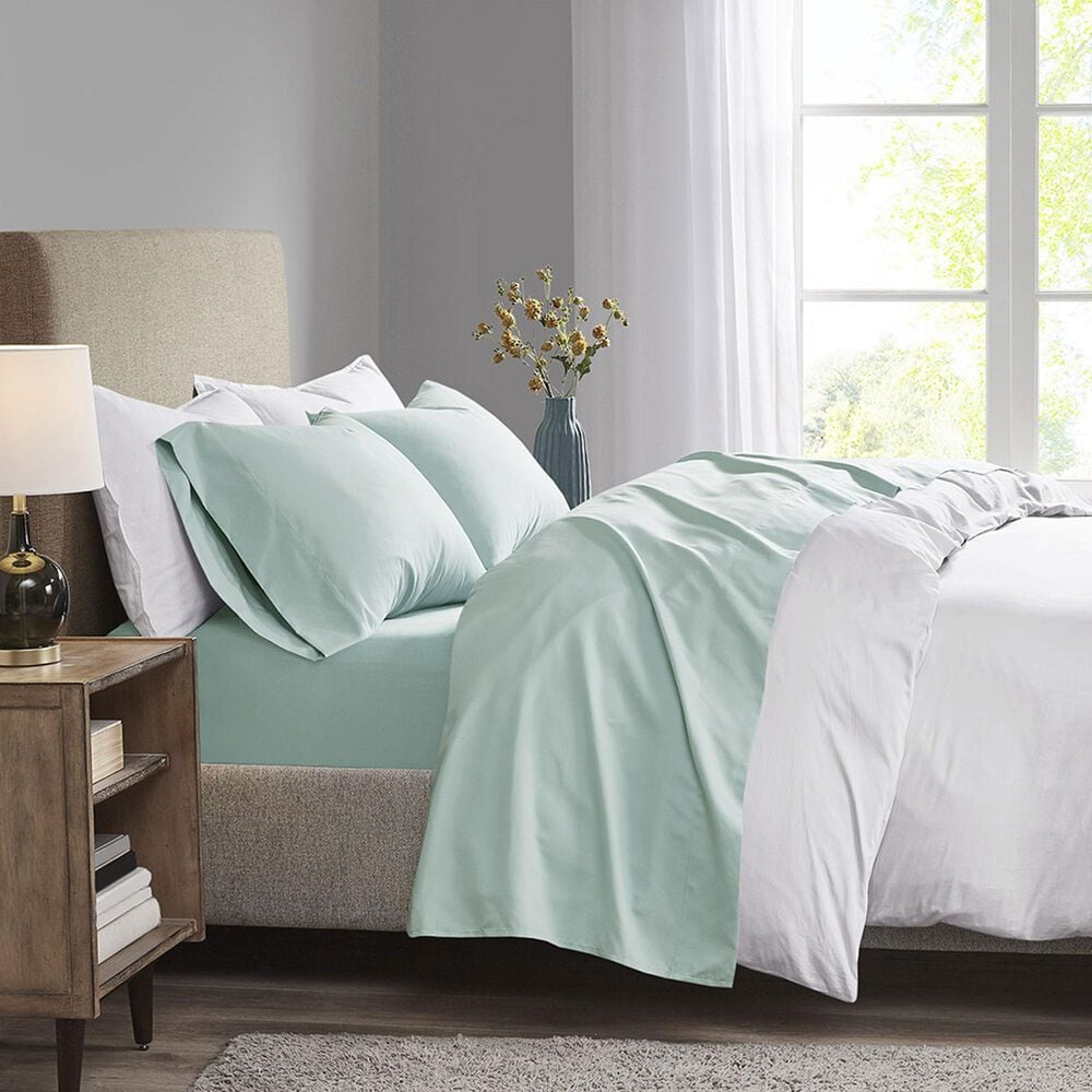 Hampton Park Madison Park 3-Piece Luxurious Brushed Microfiber Deep Pocket Twin Sheet Set in Seafoam, , large